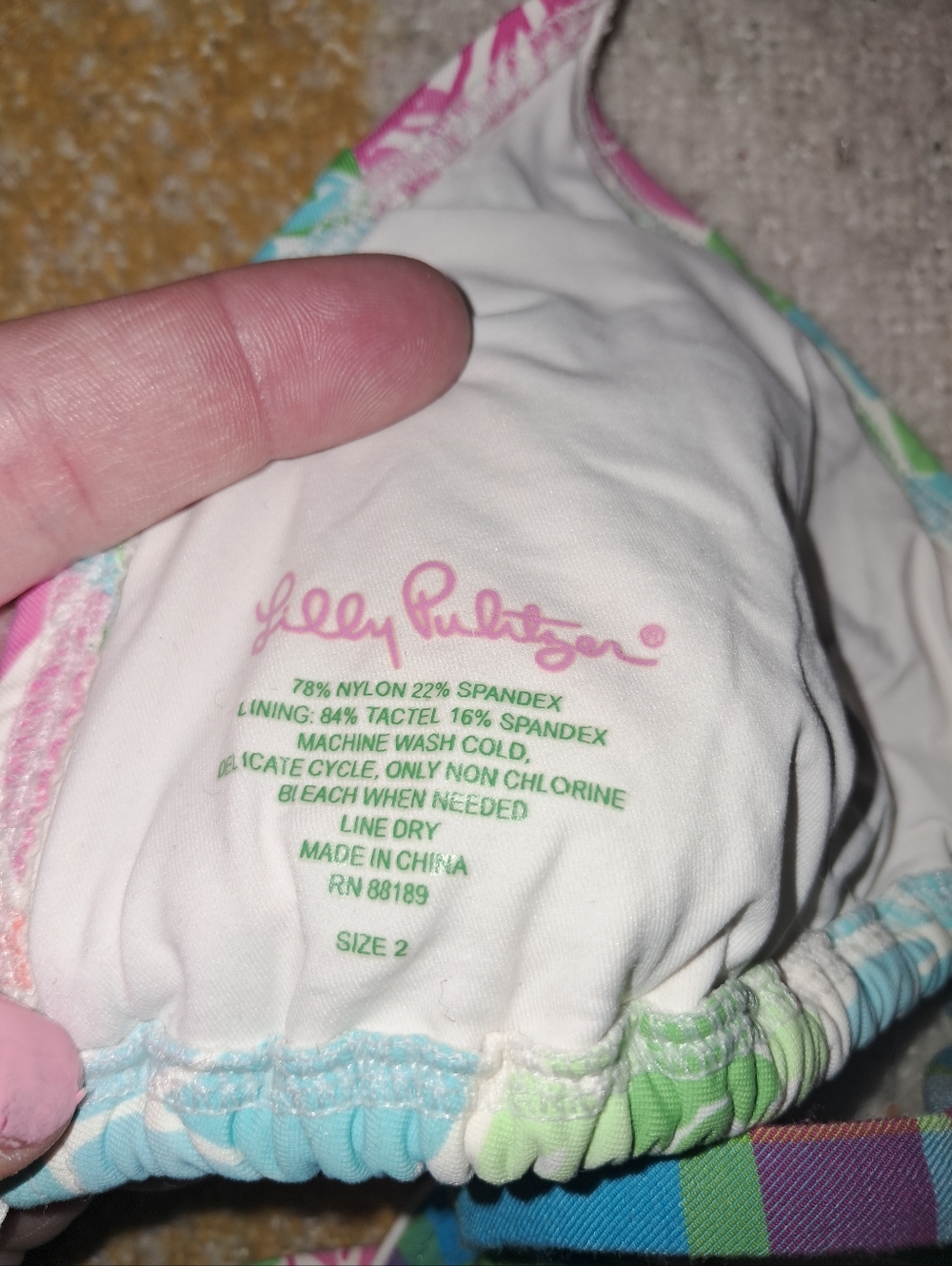 Lot of 2, Lilly Pulitzer brand Women's size 2 swim tops - Picture 3 of 6